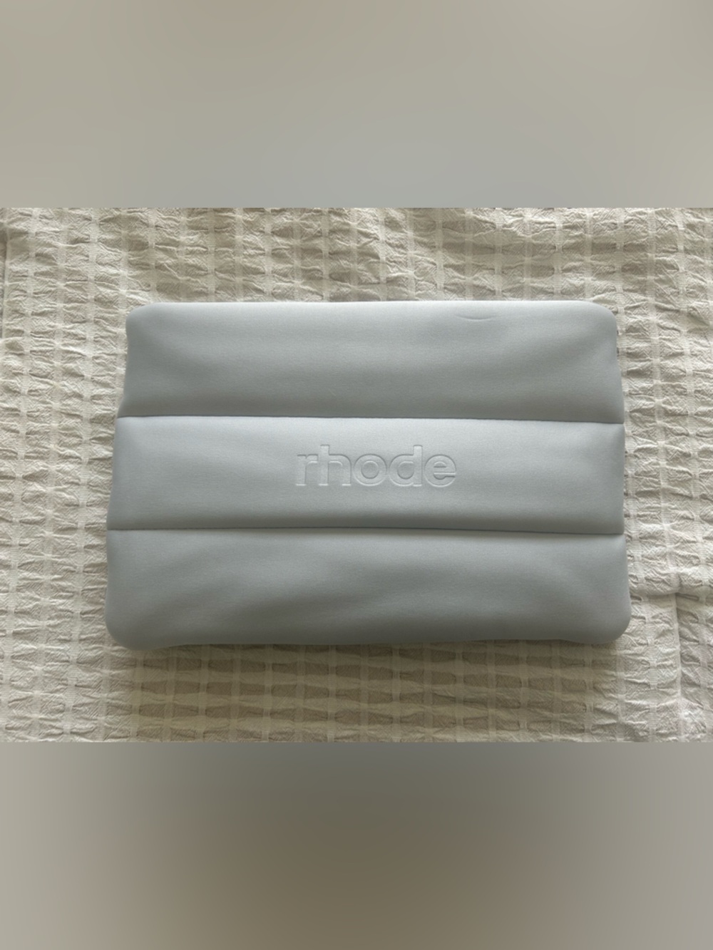 rhode skin Light Gray Quilted Cosmetic Pouch